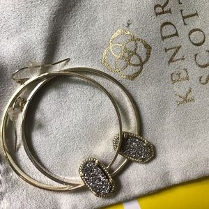 Kendra Scott druzy hoop earrings.